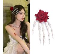 1 fermaglio per capelli spettrale per Halloween con design a mano scheletrata, accessori per capelli per donne e ragazze, perfetto per cosplay, feste in costume, celebrazione del giorno dei morti
