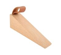 1 fermaporta in legno massello antiscivolo for bambini, protezione in corda di cuoio, anticollisione, decorazione creativa for la casa, faggio/noce nero(Large Beech)