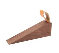 1 fermaporta in legno massello antiscivolo for bambini, protezione in corda di cuoio, anticollisione, decorazione creativa for la casa, faggio/noce nero(Large Black Walnut)