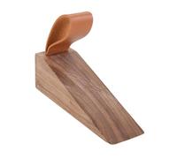 1 fermaporta in legno massello antiscivolo, protezione for bambini, cuneo in corda di cuoio, anticollisione, decorazione creativa for cancello, faggio/noce nero(Small Black Walnut)
