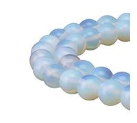 1 filo creato opale bianco 8 mm perline sfuse rotonde distanziatori (44-47 pezzi) per la creazione di gioielli artigianali -o13-7-21-93-8