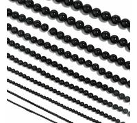 1 filo da 2/3/4/6/8/10/12/14/16/18 mm perline di pietra di agata nera, perline di pietra naturale di onice per la creazione di gioielli fai da te, collana, braccialetto, nero, 12 mm, circa 32 pezzi