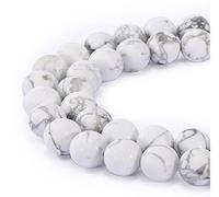 1 filo di howlite bianca naturale, pietra preziosa curativa da 4 mm, piccole perline rotonde (89-94 pezzi) per la creazione di gioielli artigianali GY4-4