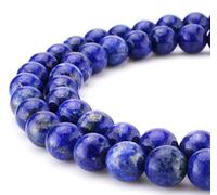 1 filo di lapislazzuli naturali blu, pietre preziose curative da 10 mm, perline sfuse rotonde (35-37 pezzi) per la creazione di gioielli artigianali GS5-10 (468, dh)