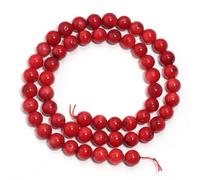1 filo di perline di corallo perline di pietra rotonde perline sfuse per la creazione di gioielli fai da te collane bracciali rosse 8 mm circa 48 pezzi