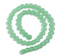 1 filo di perline di vetro colorate rotonde da 6/8 mm, perline distanziatrici per la creazione di gioielli, fai da te, bracciali, collane, accessori - avventurina verde - 8 mm circa 45 pezzi