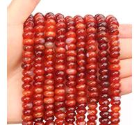 1 filo di perline naturali a rondella di corniola, 5 x 8 mm, perline in pietra naturale a disco di abaco sfuse, per braccialetti fai da te, collane e gioielli