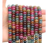 1 filo di perline rotonde in tormalina naturale da 5 x 8 mm, perline distanziali sfuse a disco di abaco per braccialetti fai da te, collane e gioielli