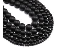 1 filo/lotto 4 6 8 10 12 mm Pietra Naturale Liscio Glisten Nero Perle di Vetro Distanziale Allentato Braccialetto Perline Fornitore per la Creazione di Gioielli