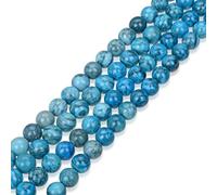 1 filo naturale blu pizzo diaspro guarigione gemma 10 mm (0,39 pollici) perline sfuse pietre preziose distanziatore (34-36 pezzi) per la creazione di gioielli artigianali -o13-7-21-91-10