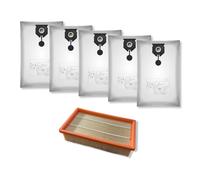 1 Filtro & 5 Sacchetto Aspirapolvere Adatto per Kärcher Come 2.889-154.0 NT 30/1