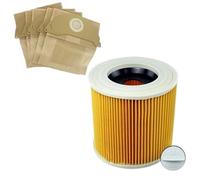 1 Filtro Antipolvere + 5 Sacchetti Di Carta, Compatibile Con Karcher, Filtro A Cartuccia For Aspirapolvere A2204 VC6100 A2004 WD3.200 VC6200.