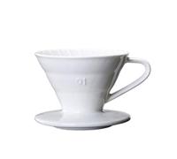 1 filtro for caffè in ceramica bicolore, for a goccia a forma di V, doppio per Caffè(White V01)