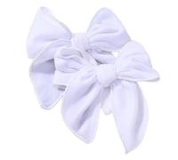1 fiocco per capelli, 13,5 cm, grande fiocco per capelli, in velluto, per matrimonio, Natale, compleanno e tutti i giorni, bianco