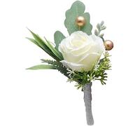1 fiore all'occhiello per matrimonio, sposo e testimone dello sposo, con spilli, per matrimoni, anniversari, celebrazioni, balli, feste, decorazione della casa