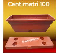 1 Fioriera con Sottovaso a Incastro con Sistema di Riserva Acqua Lunghezza 100cm