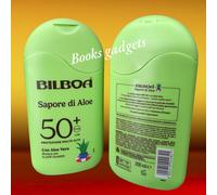 Bilboa Sapore di Aloe latte solare SPF 50+, con Aloe Vera, Musica per le Pelli Sensibili, Resistente all'Acqua, Dermatologicamente Testato - 200 ml