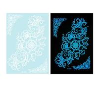 1 Foglio Blu Glow In Dark Tatuaggio Temporaneo Decori Del Corpo Evidenziando Astratto Fiori Adesivi Per Donne E Ragazze Blu Tribale Tatuaggio