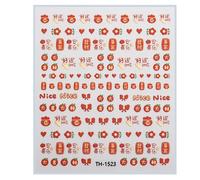 1 Foglio Cinese Adesivi Artistici Per Anno Capodanno Per Donne E Ragazze Decorazioni Manicure Fashion Decals Facile Da Applicare Adesivi Per Unghie