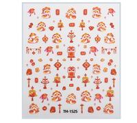 1 Foglio Cinese Capodanno Unghie Adesivi Con Cartoon Disegni Festival Dichiarazioni Decalcomanie Arte Ornamento Snake Nail Art