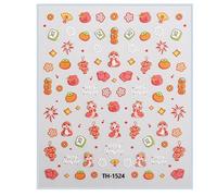 1 Foglio Cinese Capodanno Unghie Adesivi Con Cartoon Disegni Festival Dichiarazioni Decalcomanie Arte Ornamento Snake Nail Art