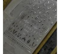 1 Foglio di adesivi per unghie con decorazioni di sole, luna e stelle, stile totem, in stile Y2K, per decorazioni di unghie, adatto come regalo per donne e ragazze, per fai da te, forniture per unghie