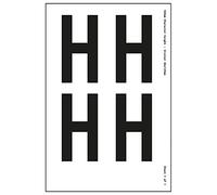 1 foglio lettera H - 108 mm altezza carattere - 300 x 200 mm - vinile autoadesivo