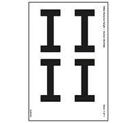 1 foglio lettera I, altezza 18 mm, 300 x 200 mm, vinile autoadesivo