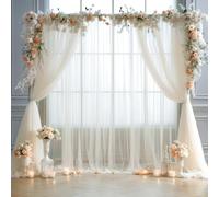 1 fondale in rete beige per matrimoni, 160 x 237 cm, rustico, per matrimoni, per interni ed esterni, decorazione per feste di addio al nubilato, decorazione per feste di compleanno, baby shower