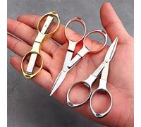 1 forbice pieghevole piccola, forbici da taglio in lega di zinco a forma di 8, forbici multifunzionali per ufficio, viaggi all'aperto e pesca. Ritorno a scuola, ritorno a scuola, materiale scolastico.