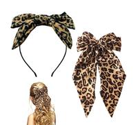 1 Forcina Con Stampa Leopardata E 1 Fascia Per Capelli Con Fiocco, Accessori Per Capelli Personalizzati Alla Moda, Accessori Per Capelli Retrò, Accessori Per Capelli Da Donna,