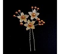 1 forcine per capelli a forma di U, forcine per capelli da sposa, in metallo, 2 denti, per acconciature da donna, accessori per acconciatura, champagne