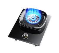 1 Fornello A Gas, Bruciatore Interamente In Rame In Vetro Temperato Nero Da 5,2 KW, Fornello Convertibile GN/GPL, Con Protezione Antincendio E Regolazione Multi-velocità(LPG)