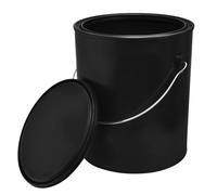 1 Gallone Schwarzer Farbeimer aus Polypropylen-Kunststoff mit Deckel und Griff Farbdose aus 100 % recyceltem Kunststoff aus den USA