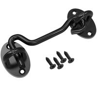 1 gancio per cabina da 3 pollici/75 mm, chiavistello e bulloni per serrature delle porte, chiavistello in acciaio inox, per porta del garage, finestra, porta del fienile, nero