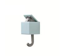 1 gancio retrattile a forma di animale, resistente, design creativo senza tracce per camera da letto, corridoio, bagno, cucina, organizzazione della casa, topo blu