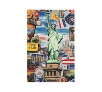 1 Gang Placca da parete vuota Placca decorativa, Città e Statua della Libertà Interruttore Luce Copertura per Camera da Letto Soggiorno Decor