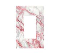 1 Gang Rocker Placca decorativa da parete, in marmo rosa, moderna copertura per interruttore della luce astratta per la decorazione della camera da letto del soggiorno
