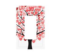 1 Gang Rocker Placca decorativa da parete, per San Valentino, rosa, albero dell'amore, copertura per interruttore della luce per camera da letto e soggiorno
