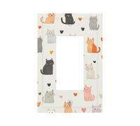 1 Gang Rocker Placca decorativa da parete, simpatica copertura per interruttore della luce dei gatti dei cartoni animati per la decorazione della camera da letto del soggiorno