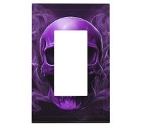 1 Gang Singolo GFCI Presa Coperture Decoratore/Interruttore Della Luce A Bilanciere Piastra A Parete Viola Divertente Cranio Dispositivo Elettrico Viso Plug Piastra Copertura per Dimmer Presa USB