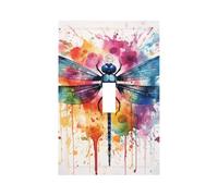 1 Gang Singolo Interruttore A Levetta Placca Da Parete Placca Decorativa, Acquerello Libellula Animale Natura Stampa Copertura Interruttore Della Luce per Camera Da Letto S