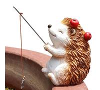1* Gartenstatue -Dekoration | Aquarium Deko Mit Igelfigur Für Wohnzimmer & Haushalt | Kompakte Multifunktionale Landschaft Mit Angel Szene Für Garten Büro Aquarium Terrasse Rasen Familie Freunde