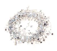 1 ghirlanda decorativa natalizia a forma di stella, argento, circa 7 m, intelligente