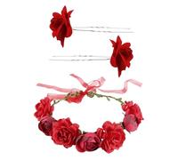 1 Ghirlanda Di Rose E 2 Forchette Per Capelli Di Rosa, Accessori Di Abbigliamento, Accessori Per Capelli Da Festa, Accessori Per Capelli Da Sposa, Oggetti Di Scena Per Foto