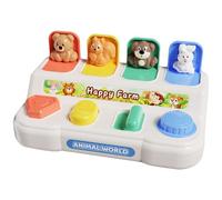 1 giocattolo Montessori simpatici animali pop-up per bambini con pulsante, giocattoli interattivi per lo sviluppo per bambini di 3 anni +.