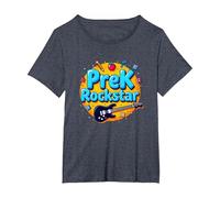 1 ° Giorno di Scuola Materna PreK Rockstar Fun School Start Maglietta, Donna Plus-Size, Pervinca, 4X