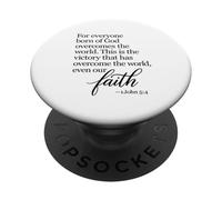 1 Giovanni 5:4 La fede vince nata da Dio Bibbia Versetto Scrittura PopSockets PopGrip Adesivo