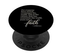 1 Giovanni 5:4 La fede vince nata da Dio Bibbia Versetto Scrittura PopSockets PopGrip Adesivo