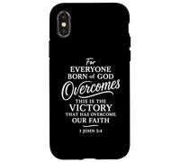 1 Giovanni 5:4 Nato da Dio vince il mondo Vittoria Fede Custodia per iPhone X/XS